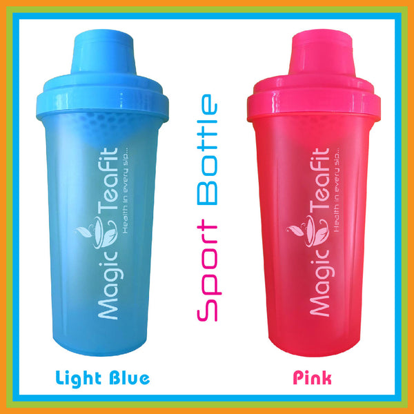 Magic Teafit Light Blue and Pink 2-pack Bottle | Shaker Bottle | BPA Free | Dishwasher Safe |Leak Proof | Easy Grip | Multiuse | 25 oz | 700 ml | Blue | Light Blue Bottle | Tea bottle | Gym Bottle | Pink | Pink Bottle | sport bottle |